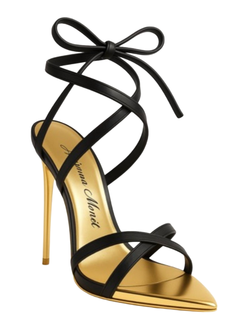 The Luxe Heart Stiletto in Noir